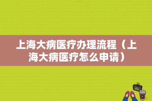 上海大病医疗办理流程（上海大病医疗怎么申请）