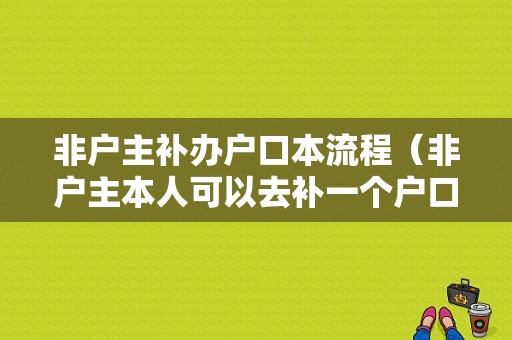 非户主补办户口本流程（非户主本人可以去补一个户口本吗）