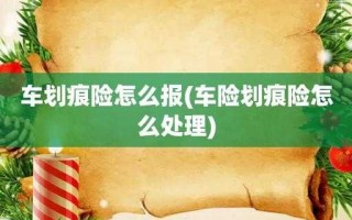 划痕险报的流程（划痕险如何报保险公司）